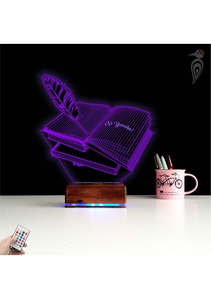 Kirppi 3D Lamba Öğretmene Hediye Kitap Mesajlı Kişiye Özel Masa Gece Lambası fırsatları