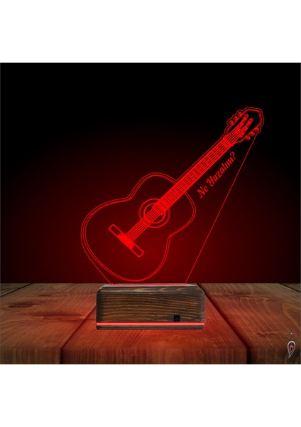 Kirppi 3D Lamba Klasik Gitar Gitarist Kişiye Özel Masa Gece Lambası fırsatları