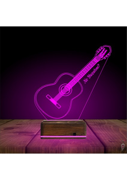 Kirppi 3D Lamba Klasik Gitar Gitarist Kişiye Özel Masa Gece Lambası indirimleri
