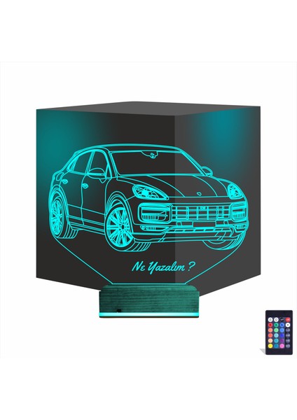 Kirppi 3D Lamba Jeep Phosche Cayanne Kişiye Özel Masa Gece Lambası