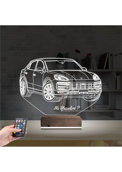 Kirppi 3D Lamba Jeep Phosche Cayanne Kişiye Özel Masa Gece Lambası fiyatları