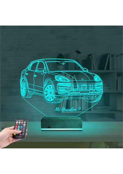 Kirppi 3D Lamba Jeep Phosche Cayanne Kişiye Özel Masa Gece Lambası modelleri