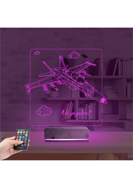 Kirppi 3D Lamba Savaş Uçağı Pilot Kişiye Özel Masa Gece Lambası fırsatları
