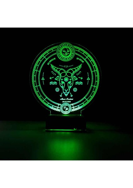 Kirppi 3D Lamba Astroloji Oğlak Burcu Kişiye Özel Masa Gece Lambası fiyatları