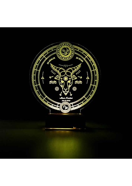 Kirppi 3D Lamba Astroloji Oğlak Burcu Kişiye Özel Masa Gece Lambası indirimleri