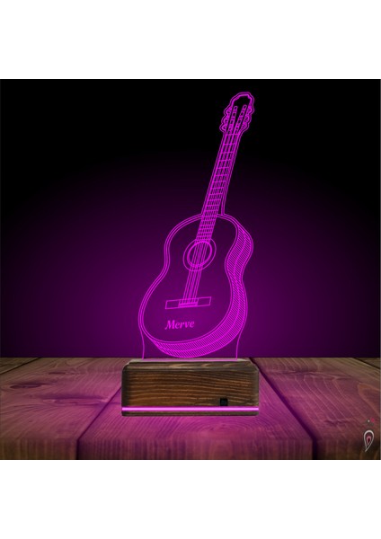 Kirppi 3D Lamba Klasik Gitar Müzisyen Hediye Kişiye Özel Masa Gece Lambası indirimleri