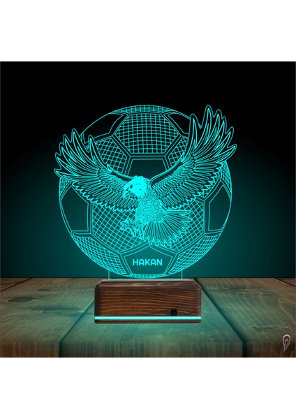 Kirppi 3D Lamba Kartal Futbol Topu Taraftar Kara Kartal Kişiye Özel Masa Gece Lambası modelleri