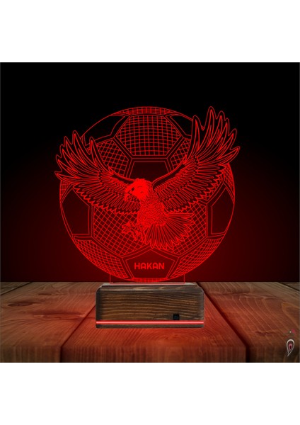Kirppi 3D Lamba Kartal Futbol Topu Taraftar Kara Kartal Kişiye Özel Masa Gece Lambası fırsatları
