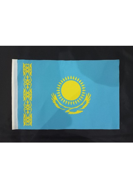 Kazakistan Bayrağı Baskılı Saten Bayrak