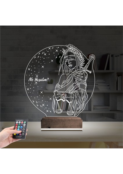 Kirppi 3D Lamba Adalet Kadın Hukuk Avukat Kişiye Özel Masa Gece Lambası fiyatları
