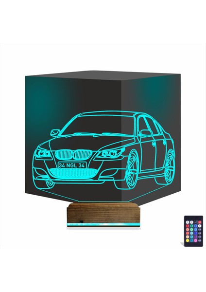 Kirppi 3D Lamba Spor Araba Bmw Kişiye Özel Masa Gece Lambası