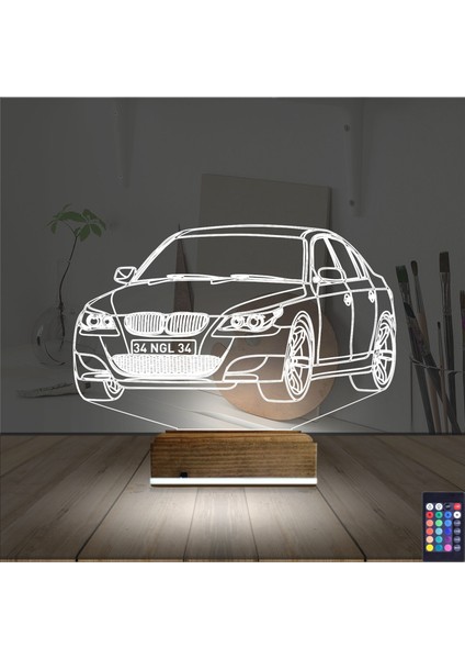Kirppi 3D Lamba Spor Araba Bmw Kişiye Özel Masa Gece Lambası fiyatları