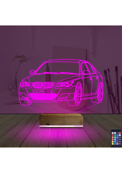 Kirppi 3D Lamba Spor Araba Bmw Kişiye Özel Masa Gece Lambası fırsatları