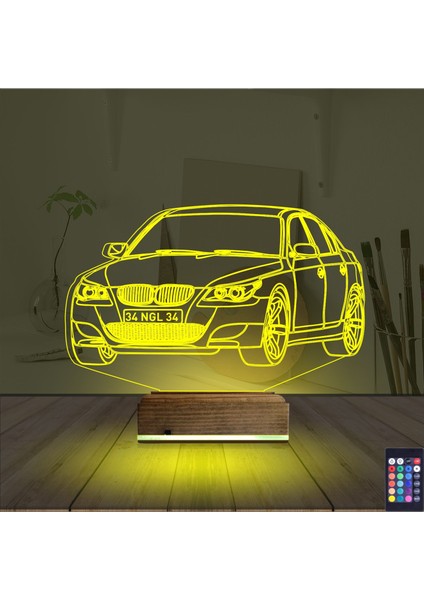 Kirppi 3D Lamba Spor Araba Bmw Kişiye Özel Masa Gece Lambası indirimleri