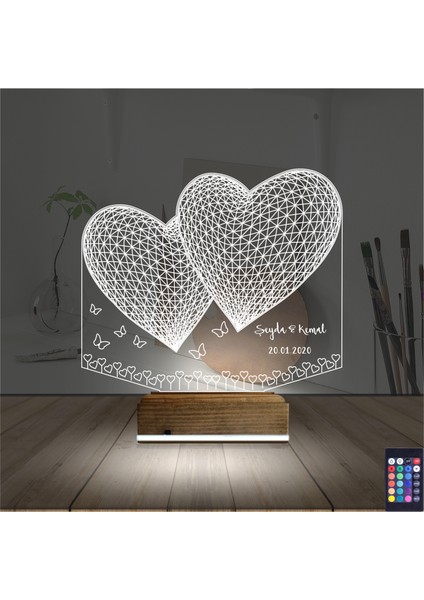 Kirppi 3D Lamba Kalp Sevgiliye Hediye V15 Kişiye Özel Masa Gece Lambası fiyatları