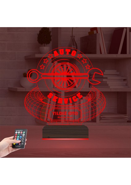 Kirppi 3D Lamba Araba Oto Tamirci Servis Kişiye Özel Masa Gece Lambası indirimleri