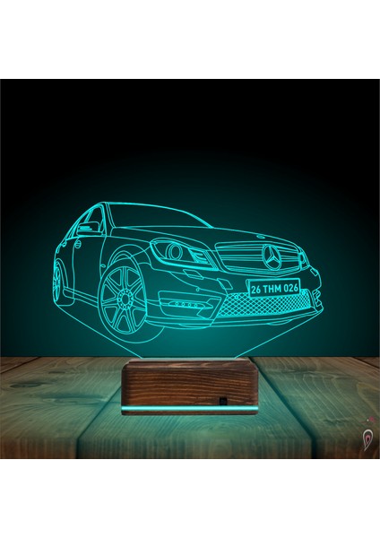 Kirppi 3D Lamba Araba Mercedes Tasarım Kişiye Özel Masa Gece Lambası modelleri