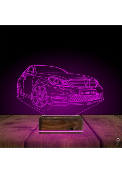 Kirppi 3D Lamba Araba Mercedes Tasarım Kişiye Özel Masa Gece Lambası indirimleri