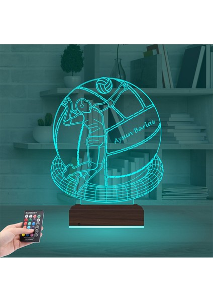 Kirppi 3D Lamba Voleybol Topu Voleybolcu Kişiye Özel Masa Gece Lambası modelleri