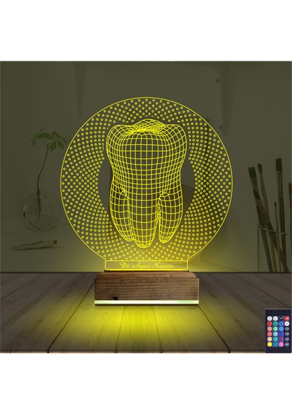 Kirppi 3D Lamba Diş Hekimi Hediye V3 Kişiye Özel Masa Gece Lambası indirimleri