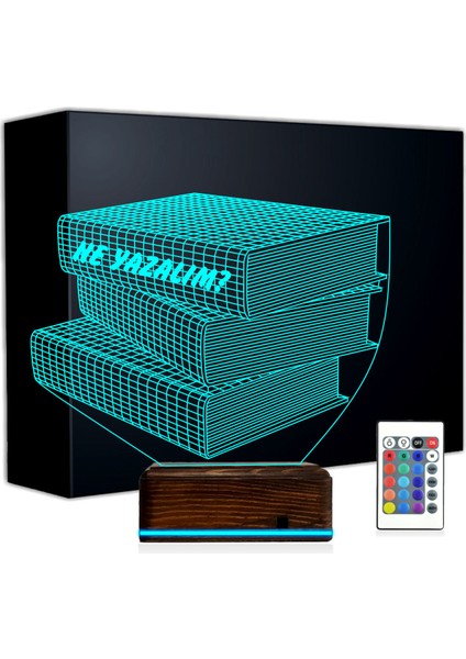 Kirppi 3D Lamba Öğretmene Hediye Kitap Kişiye Özel Masa Gece Lambası