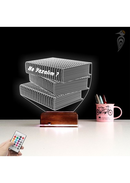 Kirppi 3D Lamba Öğretmene Hediye Kitap Kişiye Özel Masa Gece Lambası fiyatları