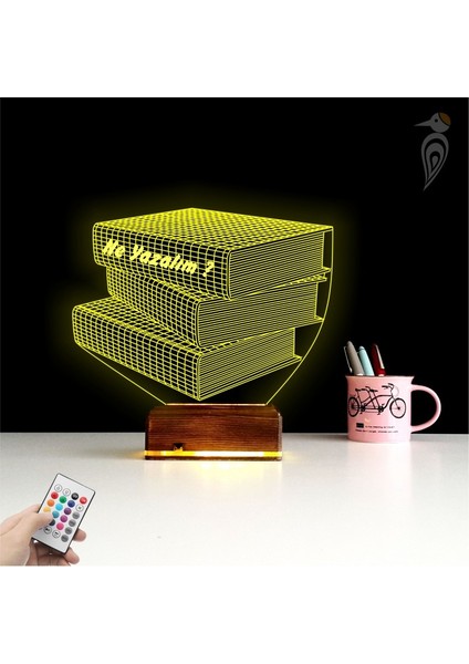Kirppi 3D Lamba Öğretmene Hediye Kitap Kişiye Özel Masa Gece Lambası indirimleri