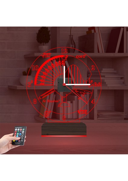 Kirppi 3D Saat Lamba Mühendis Hediye Matematik Geometri Kişiye Özel Masa Gece Lambası indirimleri