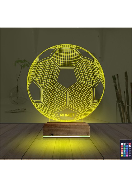 Kirppi 3D Lamba Futbol Topu Futbolcu Taraftar Kişiye Özel Masa Gece Lambası indirimleri