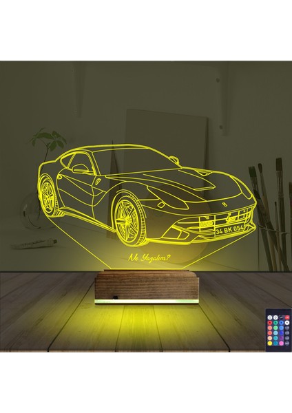 Kirppi 3D Lamba Spor Araba Ferrari Kişiye Özel Masa Gece Lambası indirimleri