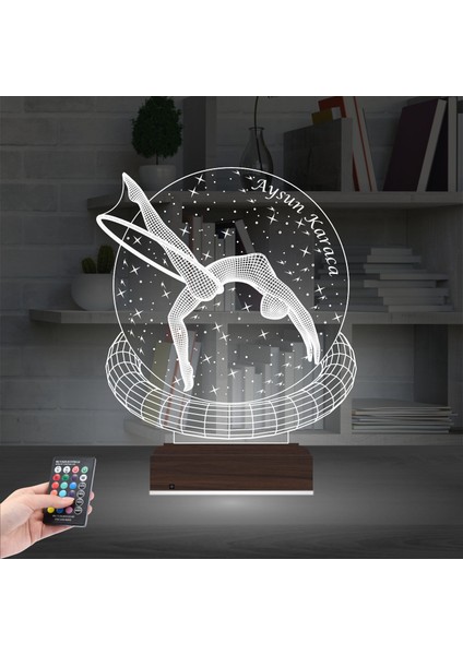Kirppi 3D Lamba Jimnastik Jimlastik Kişiye Özel Masa Gece Lambası fiyatları