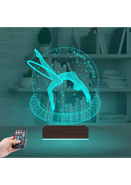Kirppi 3D Lamba Jimnastik Jimlastik Kişiye Özel Masa Gece Lambası modelleri