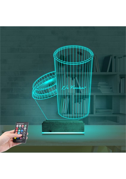 Kirppi 3D Lamba Kişiye Özel Kahve Kişiye Özel Masa Gece Lambası modelleri