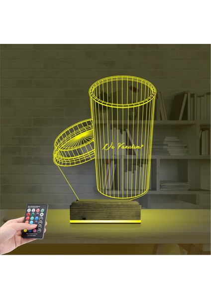 Kirppi 3D Lamba Kişiye Özel Kahve Kişiye Özel Masa Gece Lambası indirimleri