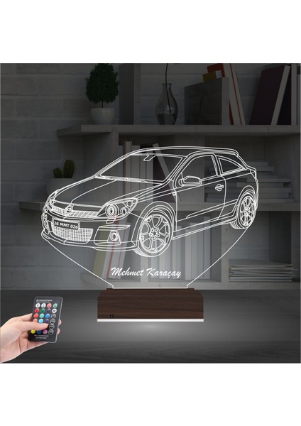Kirppi 3D Lamba Araba Opel Astra Tasarım Kişiye Özel Masa Gece Lambası fiyatları