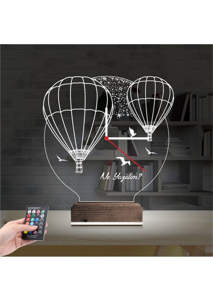 Kirppi 3D Saat Lamba Balon Kuş Kişiye Özel Masa Gece Lambası fiyatları