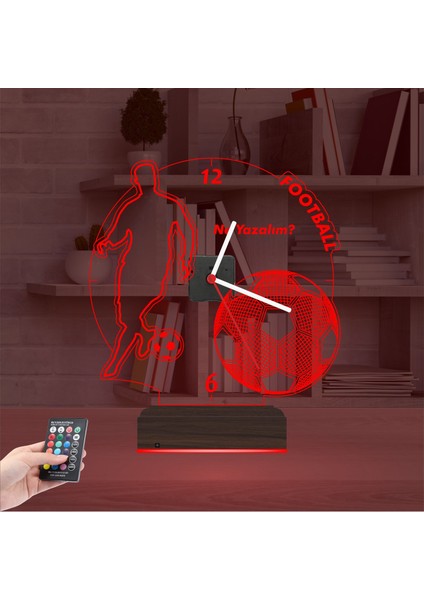 Kirppi 3D Saat Lamba Futbol Ronaldo Futbol Topu Tasarım Kişiye Özel Masa Gece Lambası indirimleri