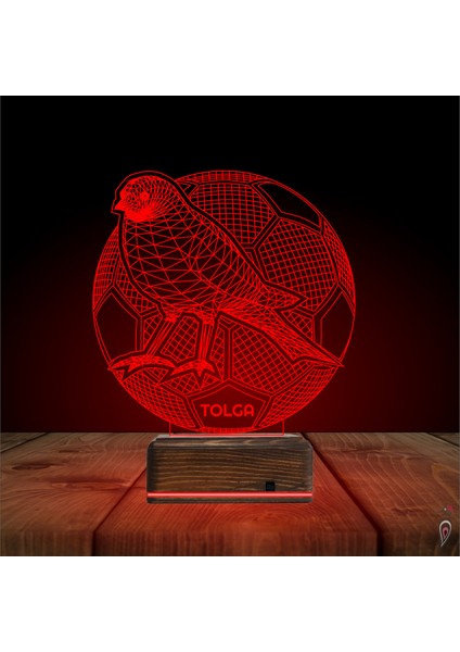 Kirppi 3D Lamba Sarı Kanarya Futbol Topu Taraftar Kişiye Özel Masa Gece Lambası fırsatları