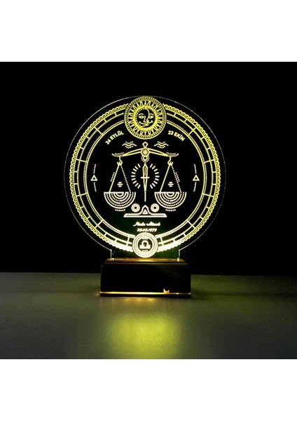 Kirppi 3D Lamba Astroloji Terazi Burcu Kişiye Özel Masa Gece Lambası fırsatları