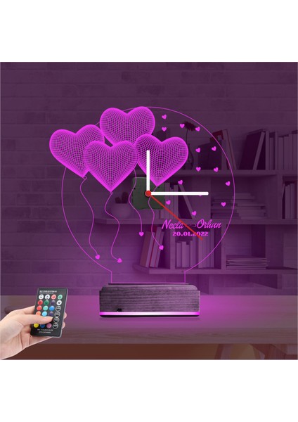 Kirppi 3D Saat Lamba Kalp Sevgiliye Hediye V1 Kişiye Özel Masa Gece Lambası fırsatları