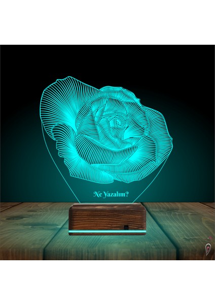 Kirppi 3D Lamba Gül Sevgiliye Hediye Kişiye Özel Masa Gece Lambası modelleri