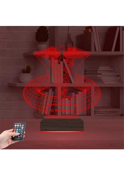 Kirppi 3D Lamba Doktor Hediye Tıp Logo Kişiye Özel Masa Gece Lambası indirimleri