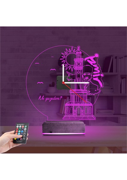 Kirppi 3D Saat Lamba Izmir Saat Kulesi Atatürk Kişiye Özel Masa Gece Lambası fırsatları
