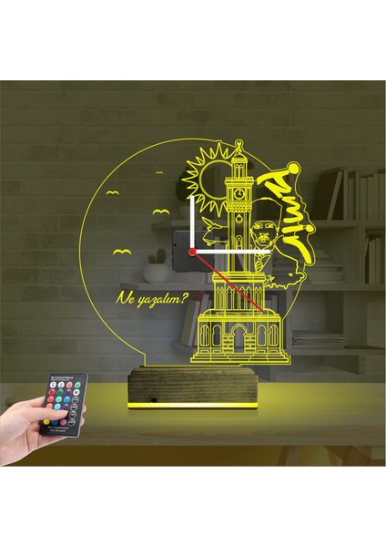 Kirppi 3D Saat Lamba Izmir Saat Kulesi Atatürk Kişiye Özel Masa Gece Lambası indirimleri