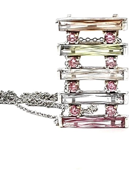 Baget kesim zirkon taşlı gümüş tasarım kolye fiyatları