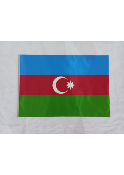 Azerbaycan Bayrağı Baskılı Saten Bayrak