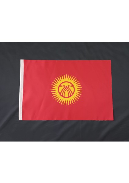 Kırgızistan Bayrağı Baskılı Saten Bayrak