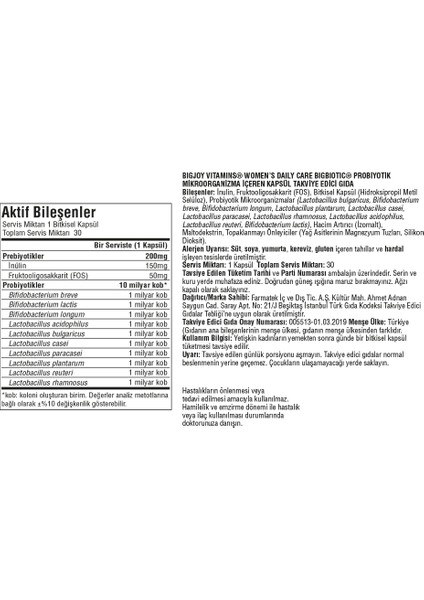 Bıgbıotıc® Probiyotik Women's Daily Care 30 Kapsül (Kadınlara Özel ) modelleri