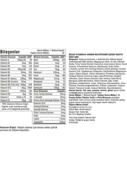 Multivitamin Women's Daily Care 30 Kapsül (Kadınlara Özel ) modelleri