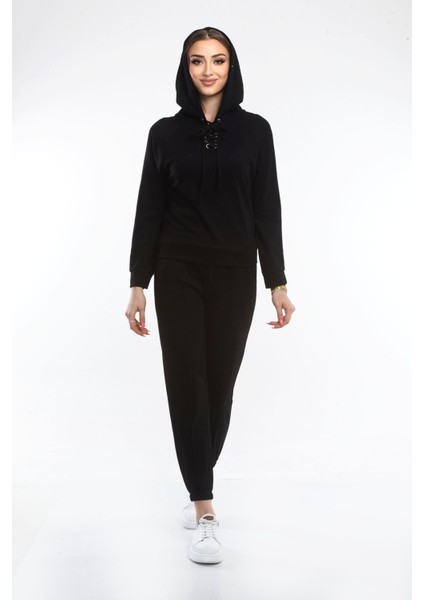 Oys Modal Kumaş Likralı Rahat Günlük ve Şık Kapüşonlu Alt - Üst Takım Eşofman Takım